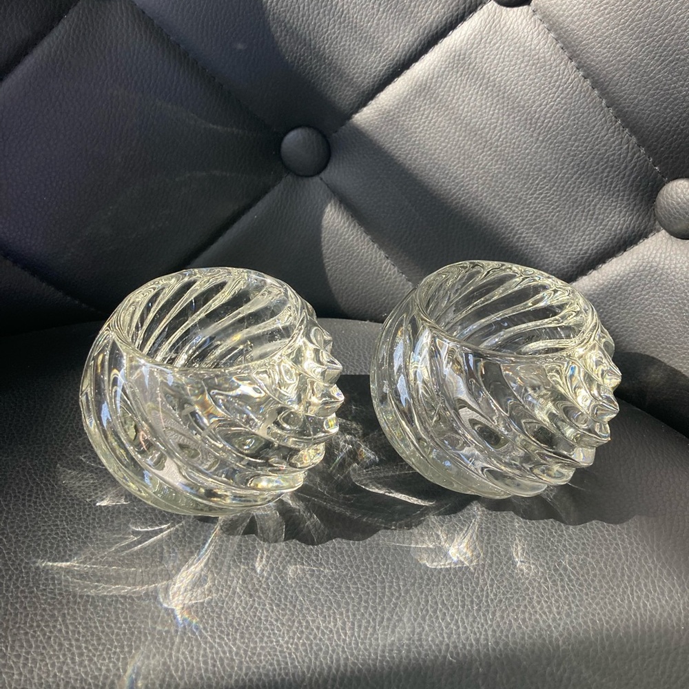 Elegant Clear Glass Candle Holders